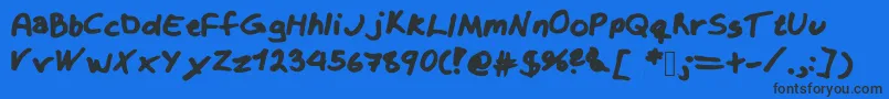 Krizzy Font – Black Fonts on Blue Background