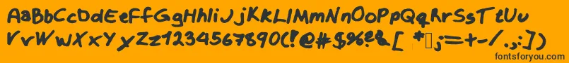 Fonte Krizzy – fontes pretas em um fundo laranja