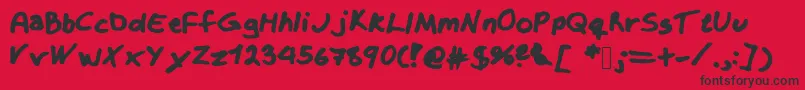 Krizzy-Schriftart – Schwarze Schriften auf rotem Hintergrund