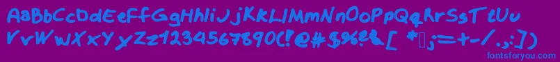 Krizzy Font – Blue Fonts on Purple Background