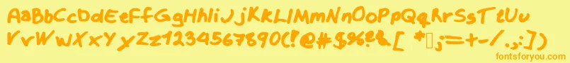 Police Krizzy – polices orange sur fond jaune