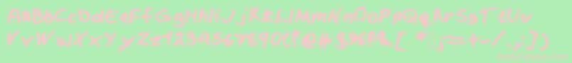 Czcionka Krizzy – różowe czcionki na zielonym tle
