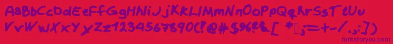 Krizzy Font – Purple Fonts on Red Background