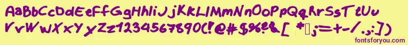 Krizzy Font – Purple Fonts on Yellow Background
