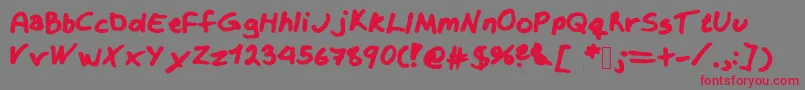 Krizzy Font – Red Fonts on Gray Background