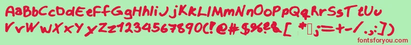 Krizzy Font – Red Fonts on Green Background