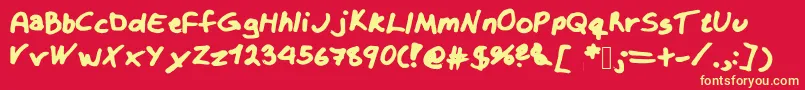 Krizzy Font – Yellow Fonts on Red Background