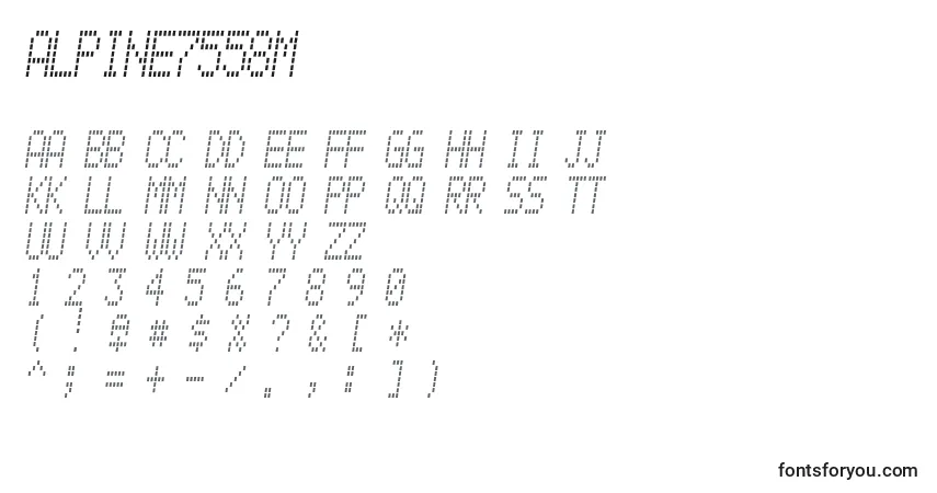Alpine7558m Font – alphabet, numbers, special characters