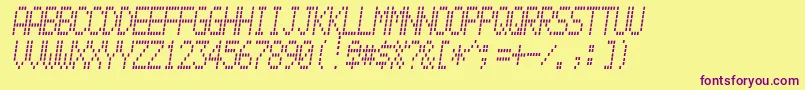 フォントAlpine7558m – 紫色のフォント、黄色の背景
