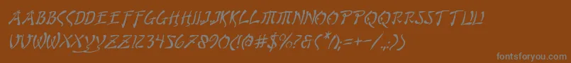 フォントBushidoi – 茶色の背景に灰色の文字