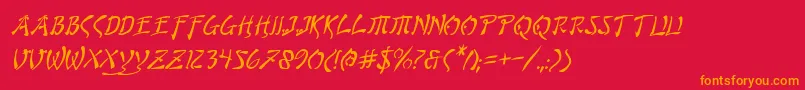 Bushidoi Font – Orange Fonts on Red Background