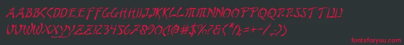 フォントBushidoi – 黒い背景に赤い文字