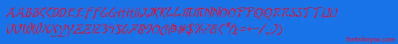 Bushidoi Font – Red Fonts on Blue Background
