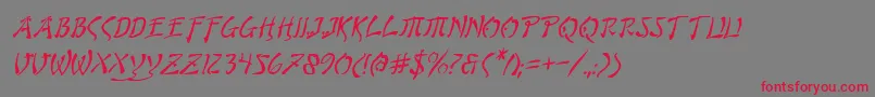Bushidoi Font – Red Fonts on Gray Background