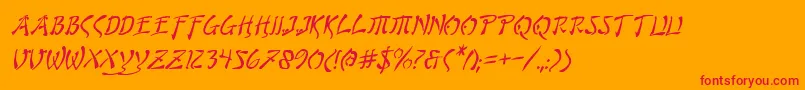 Bushidoi Font – Red Fonts on Orange Background