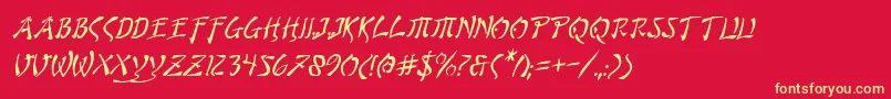 Bushidoi Font – Yellow Fonts on Red Background