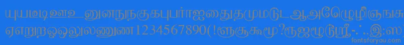 BaaminiPlain-fontti – harmaat kirjasimet sinisellä taustalla