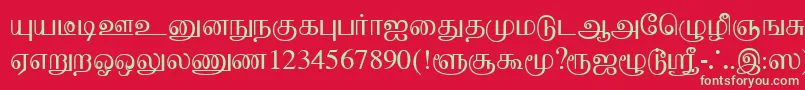 Czcionka BaaminiPlain – zielone czcionki na czerwonym tle