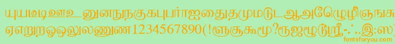 Czcionka BaaminiPlain – pomarańczowe czcionki na zielonym tle