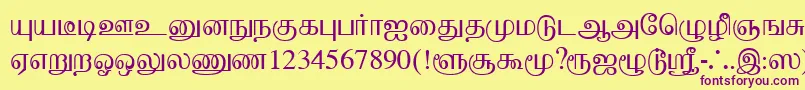 Police BaaminiPlain – polices violettes sur fond jaune
