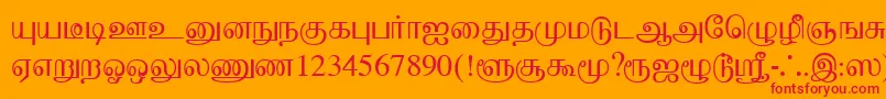 BaaminiPlain Font – Red Fonts on Orange Background