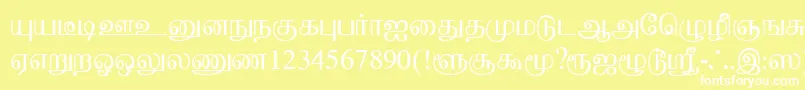 BaaminiPlain-Schriftart – Weiße Schriften auf gelbem Hintergrund