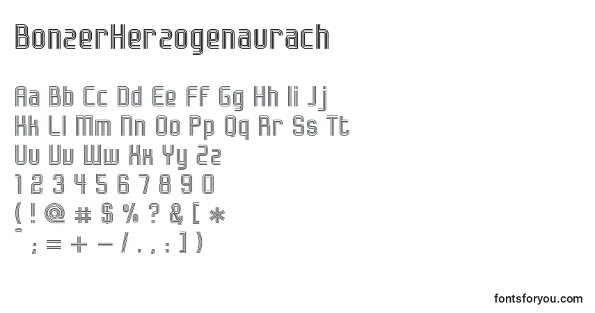 Fuente BonzerHerzogenaurach - alfabeto, números, caracteres especiales