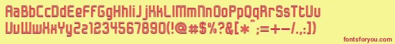 Weitere Informationen zur BonzerHerzogenaurach-Schriftart BonzerHerzogenaurach-Schriftart – Rote Schriften auf gelbem Hintergrund