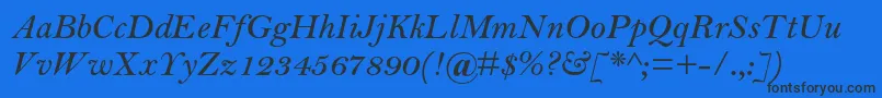Шрифт BellmtstdSemibolditalic – чёрные шрифты на синем фоне
