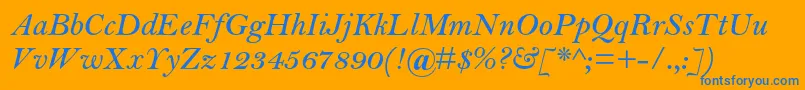 BellmtstdSemibolditalic Font – Blue Fonts on Orange Background