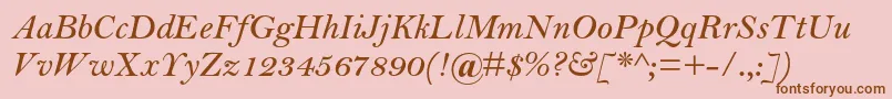 BellmtstdSemibolditalic Font – Brown Fonts on Pink Background