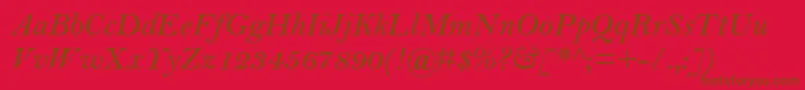 フォントBellmtstdSemibolditalic – 赤い背景に茶色の文字