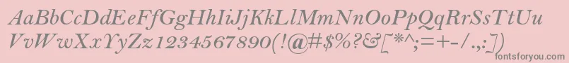 BellmtstdSemibolditalic Font – Gray Fonts on Pink Background