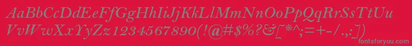 BellmtstdSemibolditalic Font – Gray Fonts on Red Background