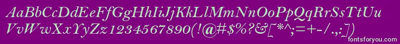 BellmtstdSemibolditalic Font – Green Fonts on Purple Background