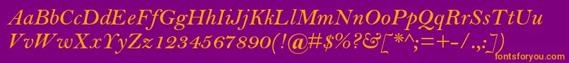 BellmtstdSemibolditalic Font – Orange Fonts on Purple Background