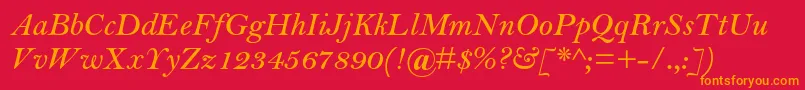 BellmtstdSemibolditalic Font – Orange Fonts on Red Background