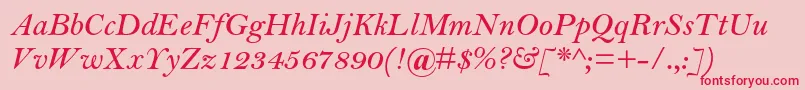 BellmtstdSemibolditalic Font – Red Fonts on Pink Background