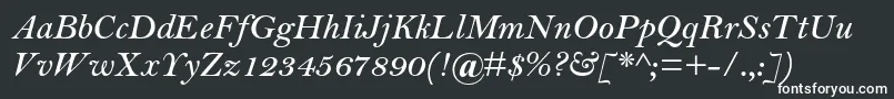 BellmtstdSemibolditalic Font – White Fonts on Black Background