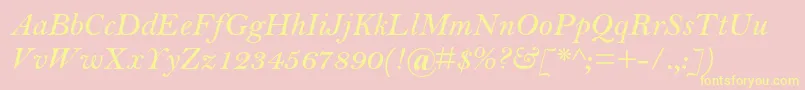 BellmtstdSemibolditalic Font – Yellow Fonts on Pink Background
