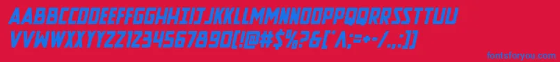 Newcomictitleital Font – Blue Fonts on Red Background