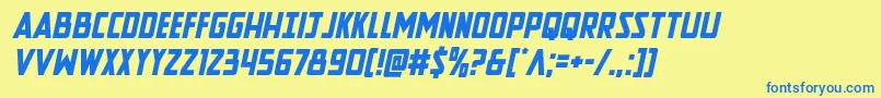 Newcomictitleital Font – Blue Fonts on Yellow Background