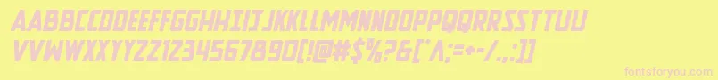 Newcomictitleital Font – Pink Fonts on Yellow Background