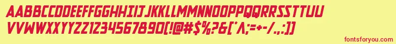 Newcomictitleital Font – Red Fonts on Yellow Background