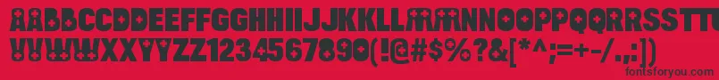 フォントBulltoadhealthRegular – 赤い背景に黒い文字