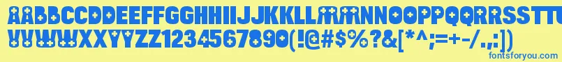 BulltoadhealthRegular Font – Blue Fonts on Yellow Background