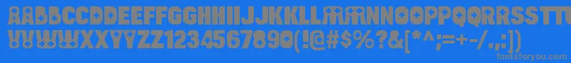 BulltoadhealthRegular-Schriftart – Graue Schriften auf blauem Hintergrund