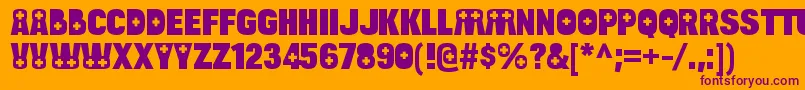 BulltoadhealthRegular Font – Purple Fonts on Orange Background