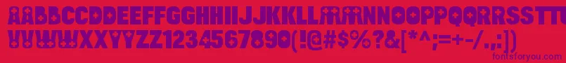 BulltoadhealthRegular Font – Purple Fonts on Red Background