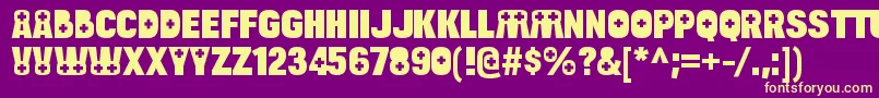 BulltoadhealthRegular Font – Yellow Fonts on Purple Background